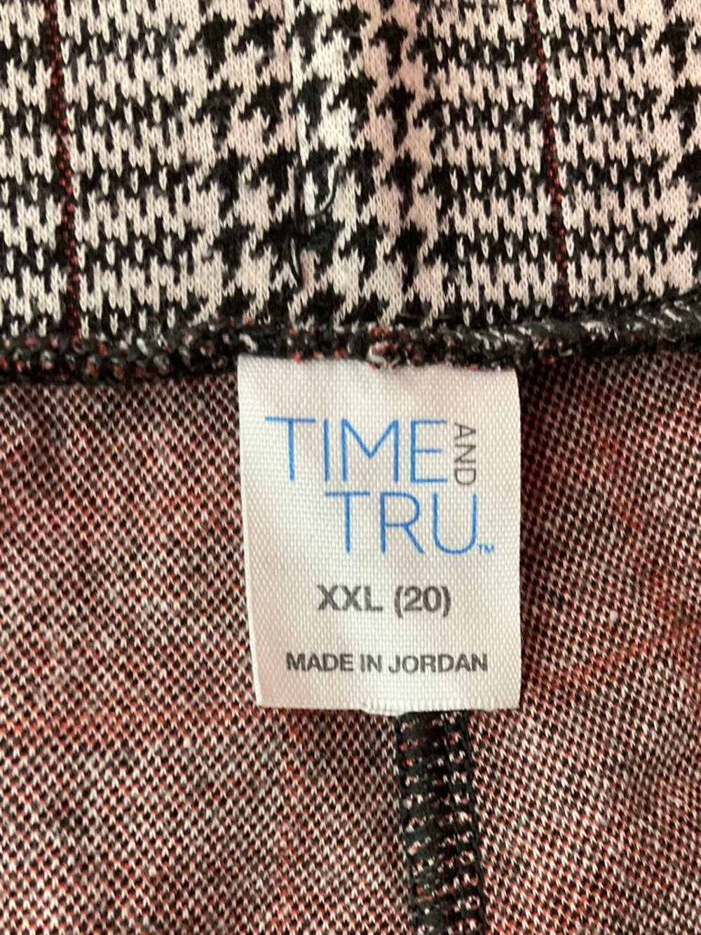 Time and Tru Xz XXL (20) Plaid / Houndstooth Knit Pants 3/$14 Womens - Picture 4 of 13
